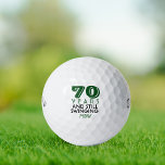 Funny Golf Balls 70th Birthday Party Monogrammed<br><div class="desc">Your golfer who is turning seventy will get a laugh from these personalized Golf Balls. Features a design with text that reads "70 Years and Still Swinging". (You can change the number to any year and color to your choice.) Personalize with monogrammed initials, name or date. A perfect for gift...</div>