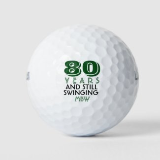 Funny Golf Balls 80th Birthday Party Monogrammed