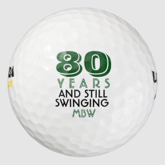 Funny Golf Balls 80th Birthday Party Monogrammed