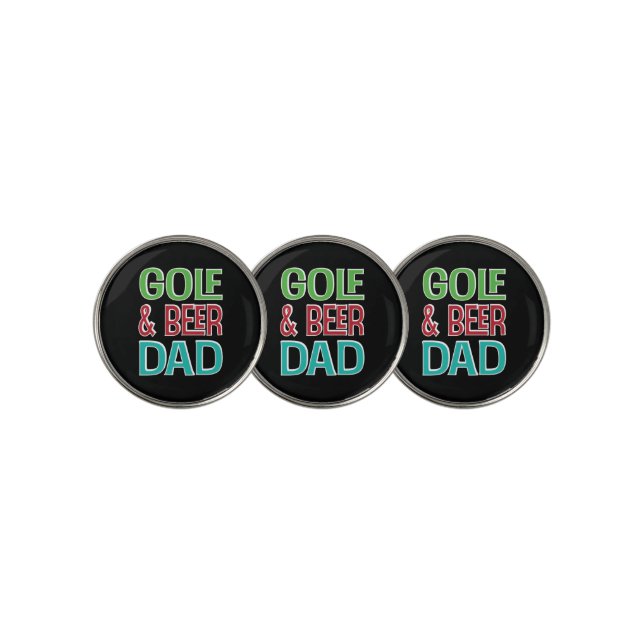 Funny Golf Beer Dad Golf Ball Marker (3 Up)