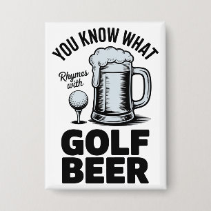 Funny Golf Beer Golfer Gift Beer Humor Golfing Button