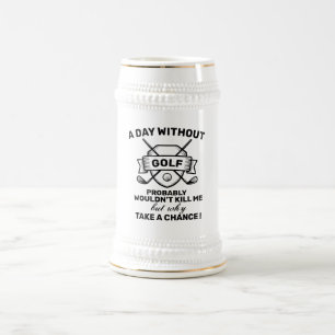 Funny Golf Beer Stein - 'Why Take a Chance?' Gift