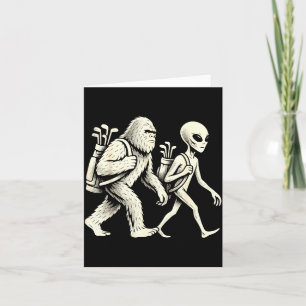 Funny Golf Bigfoot Sasquatch Alien Ufo Golfer Card