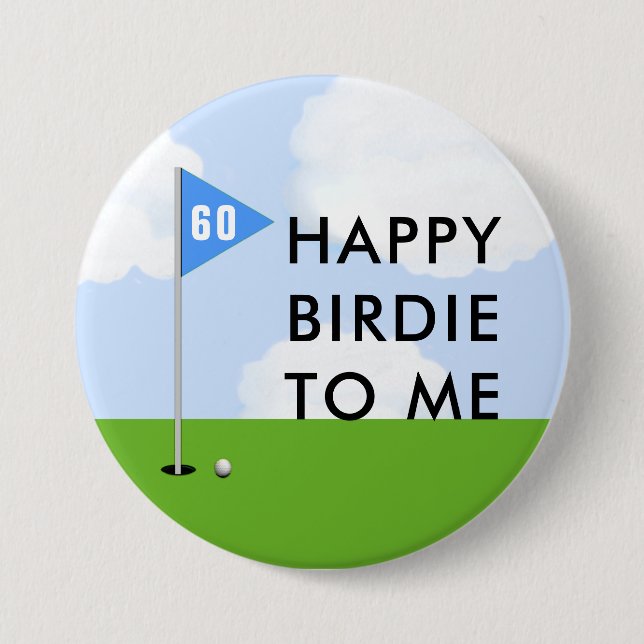 Funny Golf Birthday Button (Front)