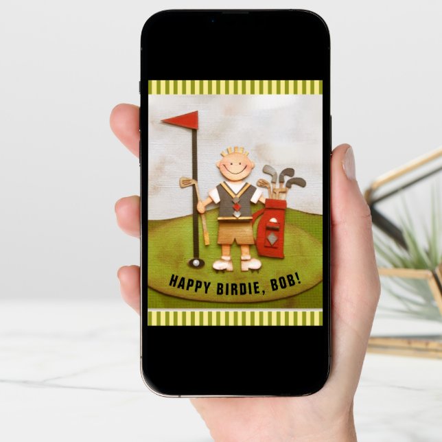 Funny Golf Birthday Card (Front Digital)