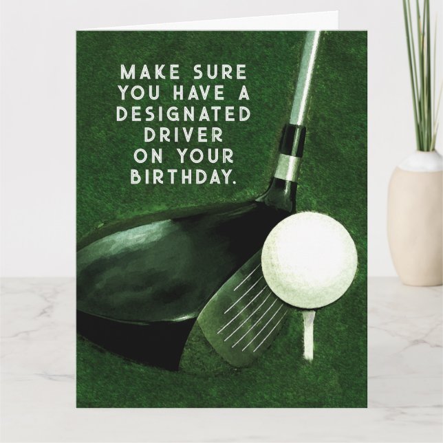 Funny Golf Birthday Card (Front)