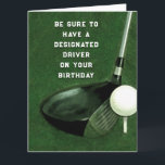 Funny Golf Birthday Card<br><div class="desc">Funny golf birthday design. Edit text to add golfer's name.</div>