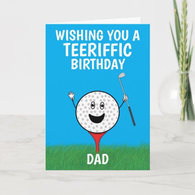 Funny Golf Birthday Card Personalized Name (Front)