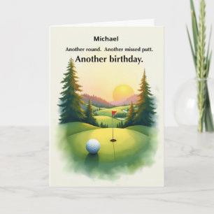 Funny Golf Birthday Missed Putt Humor Personalize Card