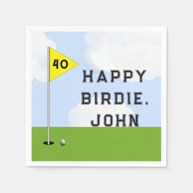 Funny Golf Birthday Napkins (Front)