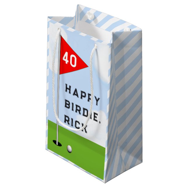 Funny Golf Birthday Small Gift Bag (Front Angled)