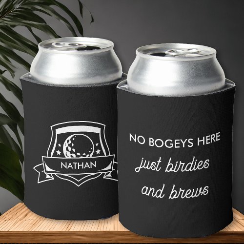 Funny Golf Bogey Birdies and Brews Personalized Can Cooler