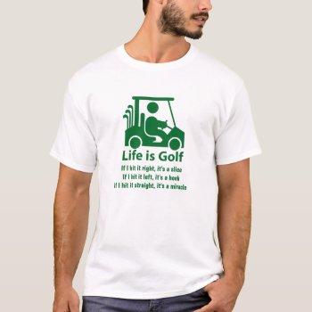 Funny Golf Cart Golfer Green White T-shirt by DKGolf at Zazzle