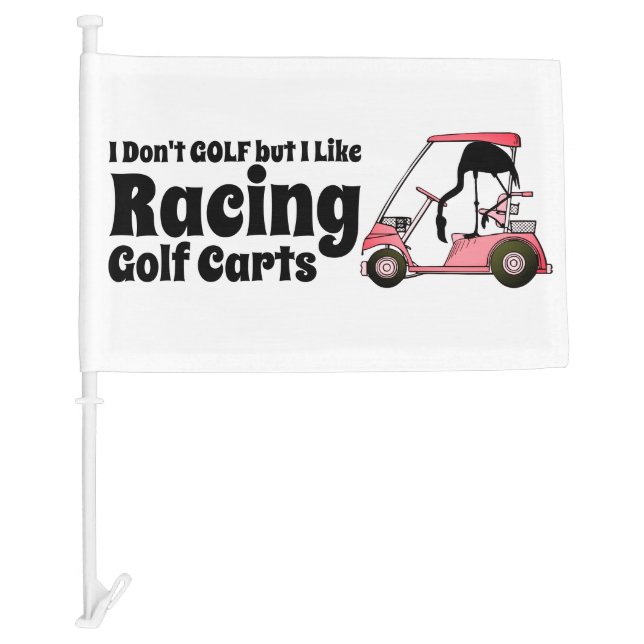 Funny Golf Cart Racing Car Flag (Front)