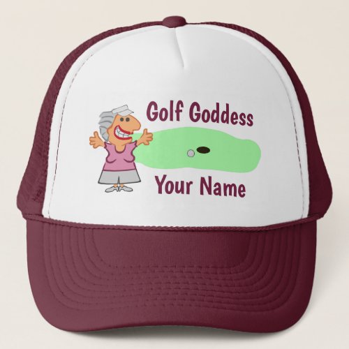 Funny Golf Cartoon for Her Trucker Hat