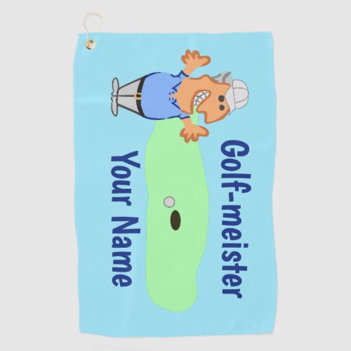 Funny Golf Cartoon for Him Golf Towel