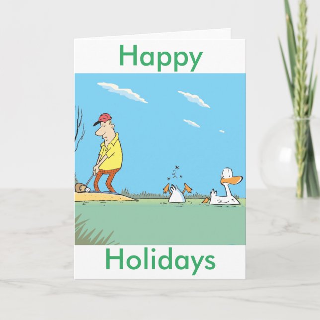 Funny Golf Cartoon Greeting Card (Front)