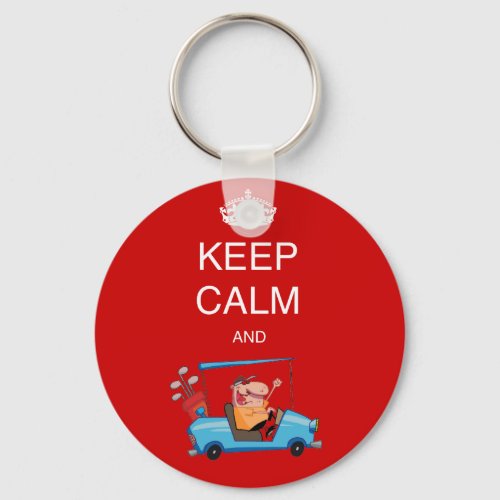 Funny GOLF Cartoon keep calm playa golf gf Keychain