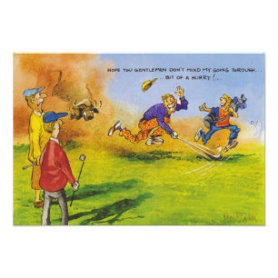 Funny golf chase photo print