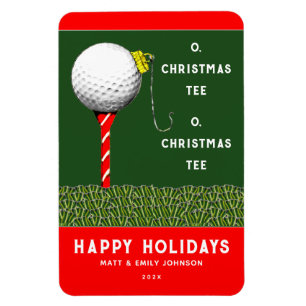 Funny Golf Christmas Card Magnet