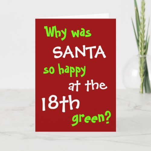 Funny Golf Christmas Card _ Santa Hole in One Joke