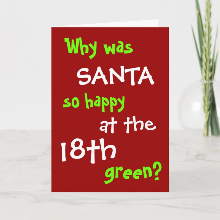 Funny Golf Christmas Card Santa Hole in One Joke Zazzle