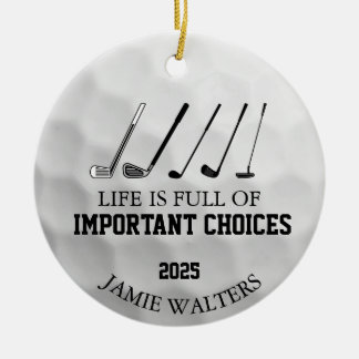 Funny Golf Christmas, Funny Golf Gifts For Golfers Ceramic Ornament