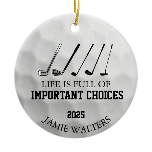 Funny Golf Christmas, Funny Golf Gifts For Golfers Ceramic Ornament