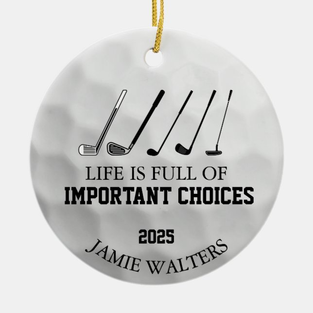 Funny Golf Christmas, Funny Golf Gifts For Golfers Ceramic Ornament (Front)