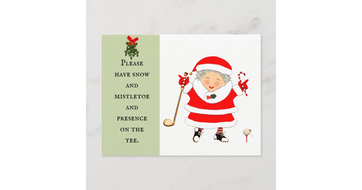 funny golf Christmas greeting Holiday Postcard