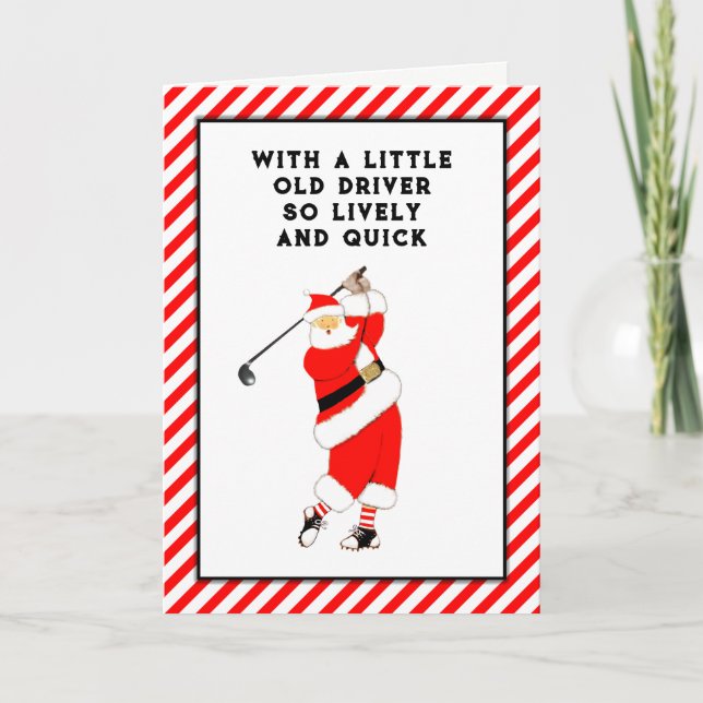 Funny Golf Christmas Holiday Card (Front)