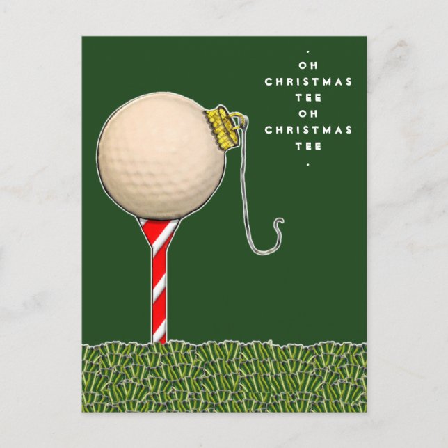 Funny Golf Christmas Holiday Postcard (Front)