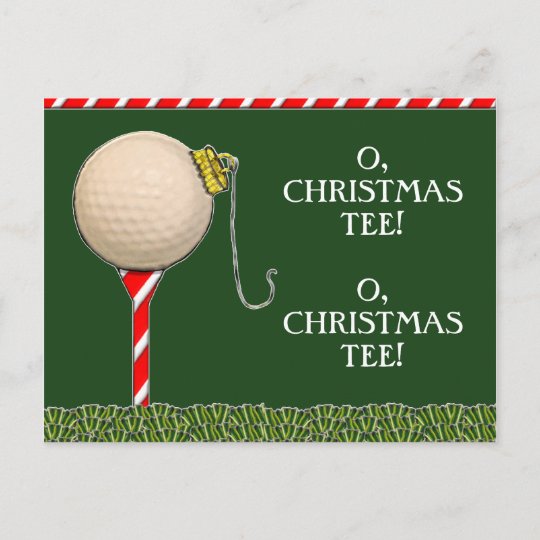 Funny Golf Christmas Holiday Postcard