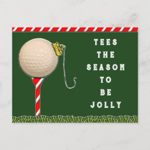 Funny Golf Christmas Holiday Postcard