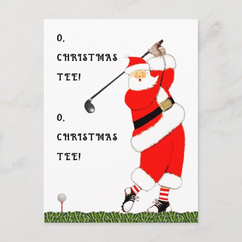 Funny Golf Christmas Holiday Postcard