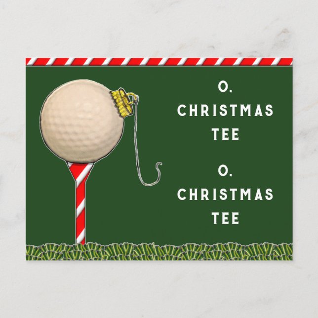 Funny Golf Christmas Holiday Postcard (Front)