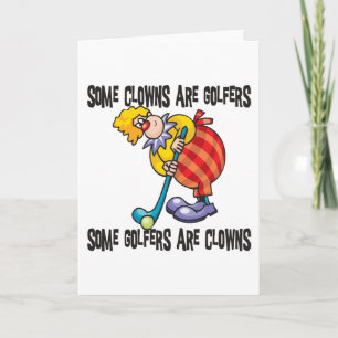 Funny Golf Clown Golfing Holiday Card