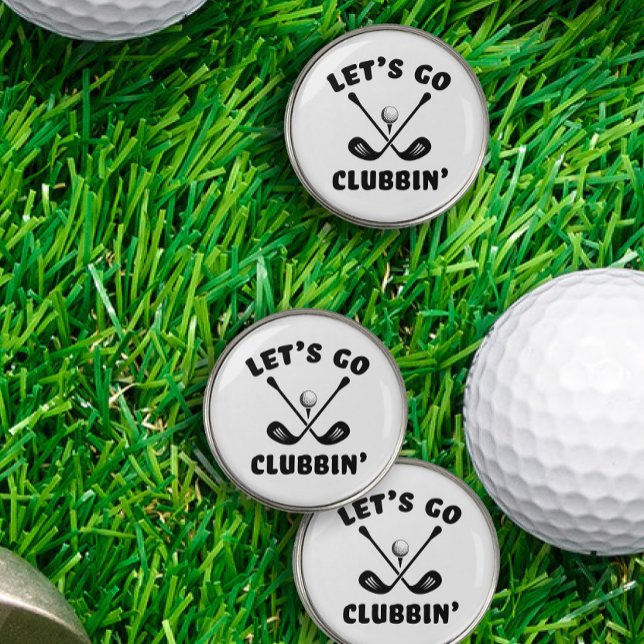 Funny Golf Club Golfer Humor Black and White Golf Ball Marker (Funny Golf Club Golfer Humor Black and White Golf Ball Markers For Him or Her
)