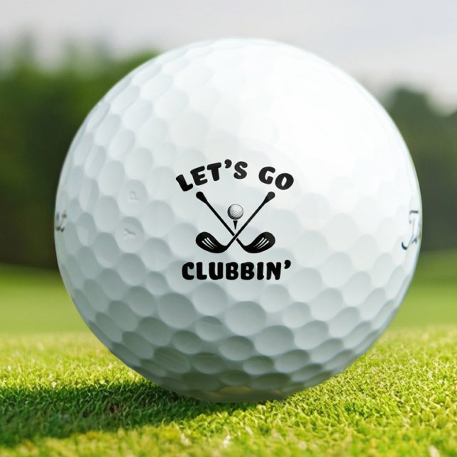 Funny Golf Club Golfer Humor Black & White Golf Balls (Funny Golf Club Golfer Humor Black & White Golf Balls)