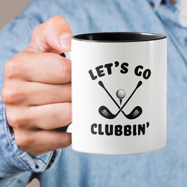 Funny Golf Club Humor Modern Golfer Sports Black Mug (Funny Golf Club Humor Modern Golfer Sports Black Mug)