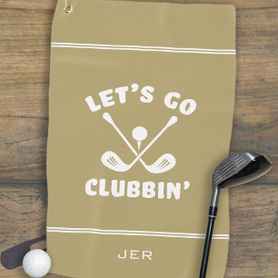 Funny Golf Club Humor Modern Golfer Sports Gold Golf Towel