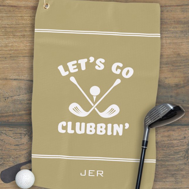 Funny Golf Club Humor Modern Golfer Sports Gold Golf Towel (Funny Golf Club Humor Modern Golfer Sports Classic Gold Golf Towel)