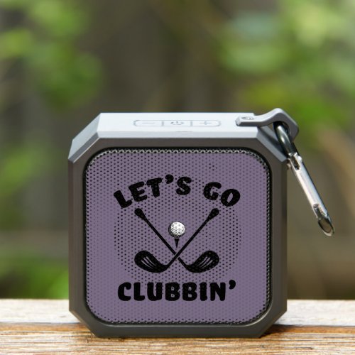 Funny Golf Clubs Sports Golfer Humor Purple Black Bluetooth Speaker