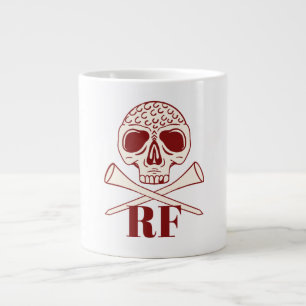 Funny Golf Dad Monogram Retro Skull Crossed Tees Giant Coffee Mug