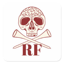 Funny Golf Dad Monogram Retro Skull & Crossed Tees