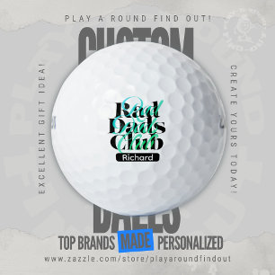 Funny Golf Dad Rad Dads Club Retro Typography Balls