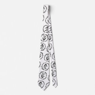 Funny Golf Dad Retro Rubber Hose Mascot Logo Neck Tie