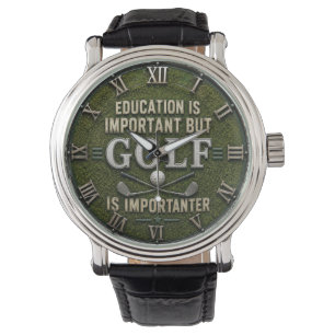 Funny Golf Decor Golfer Gift Rustic Watch