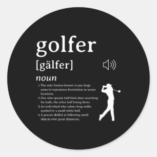 Funny Golf Definitions For Golfers - golfer' Classic Round Sticker