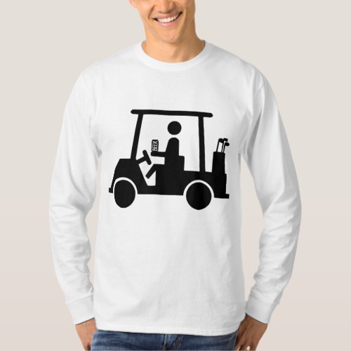 Funny Golf Drinking Beer In Golf Cart T_Shirt